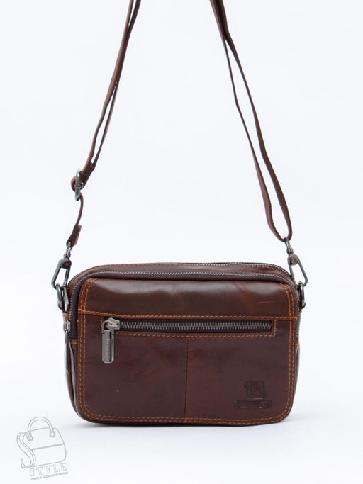 Сумка мужская кожаная 8615S brown Fuxhiniao