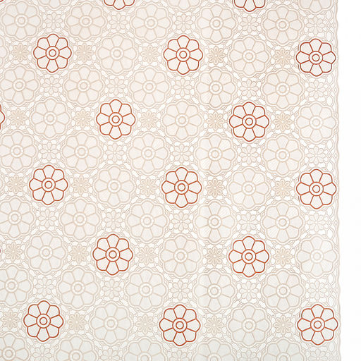 "LACE" Скатерть ажурная ПВХ "Елецкое кружево" 180х137см, длина стола до 140см, на 6 персон, бежевый фон, бежевое тиснение, матовая, на пленке, т.м. Домашняя мода (Китай)