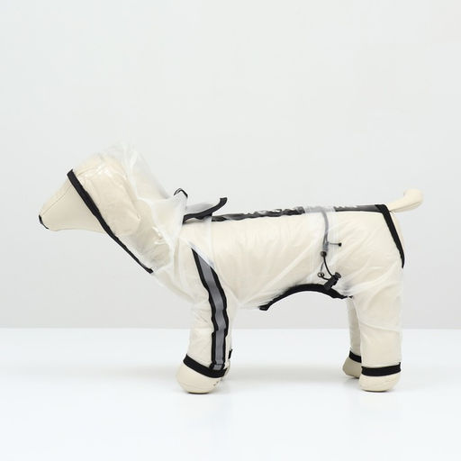 Дождевик-комбинезон для собак, р-р L (ДС 34, ОГ 45, ОШ 36,5 см, вес 8-11 кг), прозрачный - Simaland фото 18