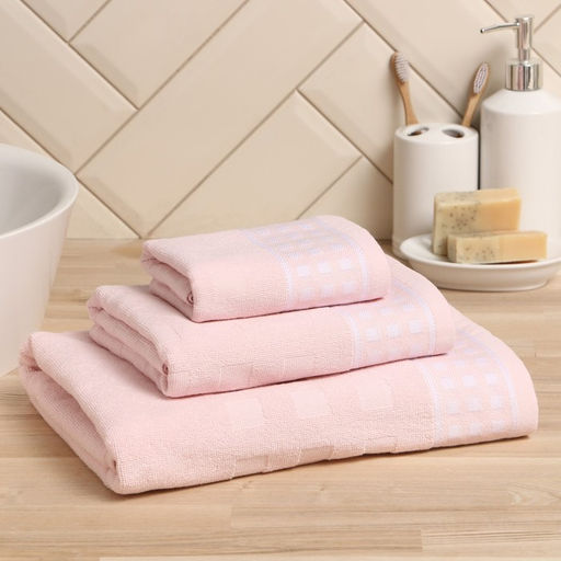 Полотенце махровое LoveLife "Square" 50х90 см, цвет бледно-розовый, 100% хл, 380 г/м²
