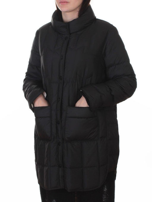 H24-332 BLACK Куртка пуховая облегченная женская (белый утиный пух)