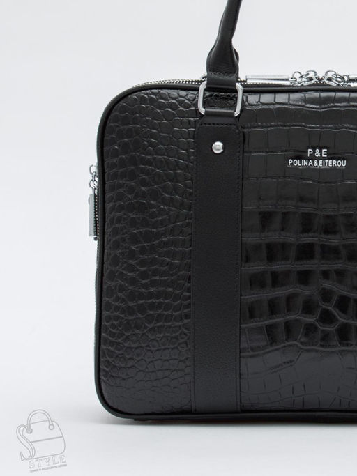 Сумка женская кожаная 2457Y black Polina&Eiterou