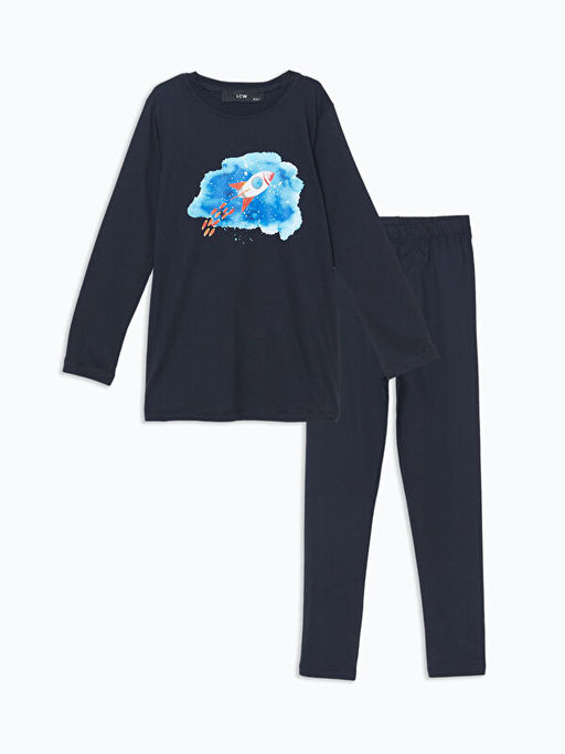 Bisiklet Yaka Erkek ?ocuk Pijama Tak?m?