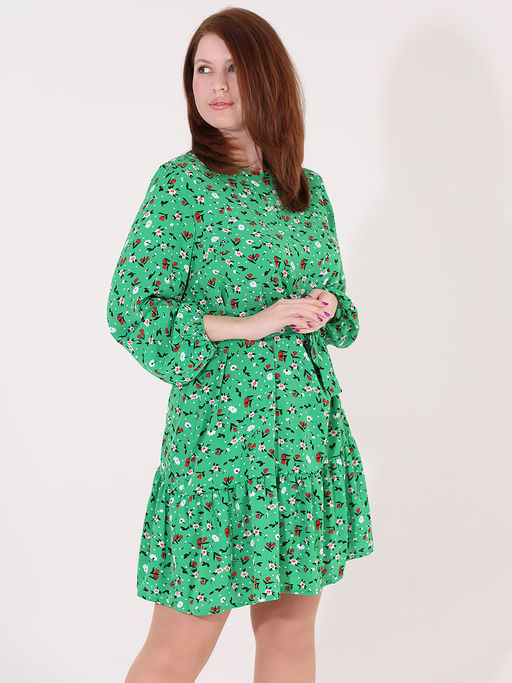 Платье зеленое в мелкий цветок - Almond фото 3