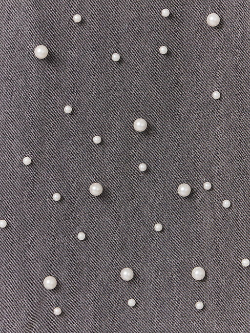 Джинсы для девочек серые с декоративными бусинами - Mark formelle фото 8