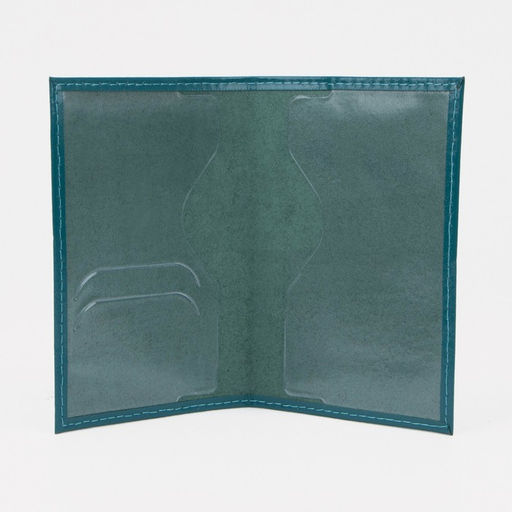 Обложка для паспорта, тиснение фольгой, гладкая, бирюзовая