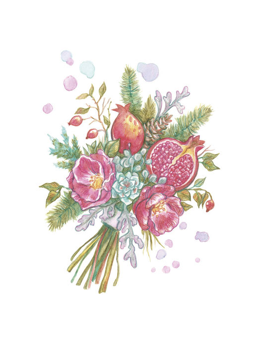 ФРЕЯ RPSA-0008 Дивный букет Скетч для раскраш. акварельными карандашами 29.7 х 21 см 1 л