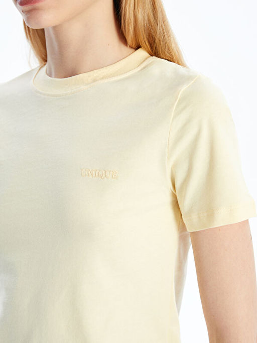 Bisiklet Yaka Nak??l? Kad?n Ti??rt