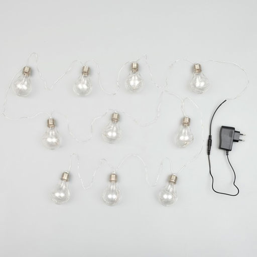 Гирлянда Нить 3 м с насадками Лампочки, IP20, серебристая нить, 100 LED, свечение синее, 3.5 В - Luazon lighting фото 3