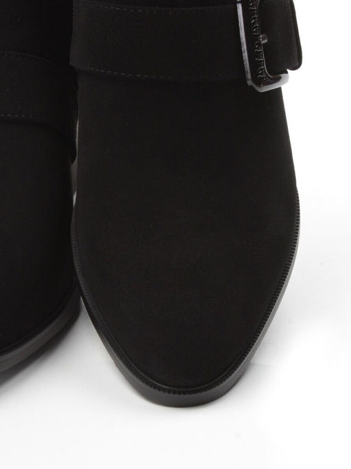 01-PCM347-2 BLACK Ботинки демисезонные женские (натуральная замша, байка)