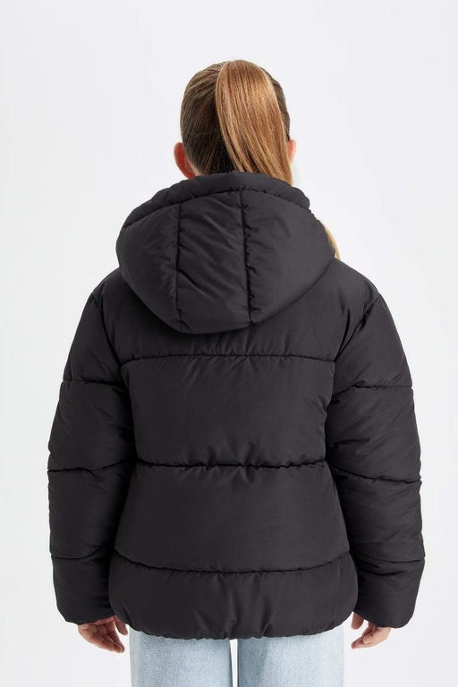 Водоотталкивающее пальто с капюшоном для девочек - Defacto фото 10