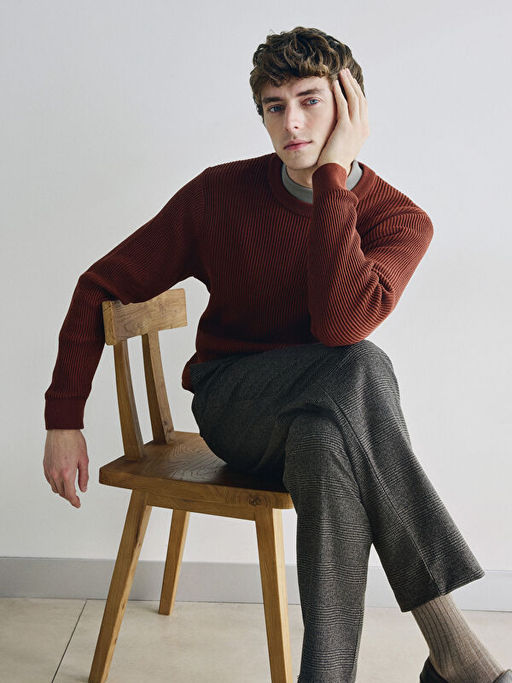 Bisiklet Yaka Erkek Triko Kazak