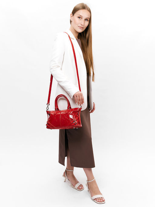 LACCOMA сумка TH1366-красный натуральная кожа полиэстер фото 2