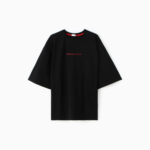 Футболка мужская KAFTAN Russian style, размер 50, чёрная