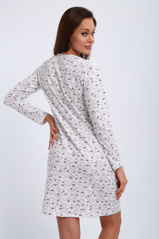 Ночная сорочка длинный рукав из кулирки Соня овечки