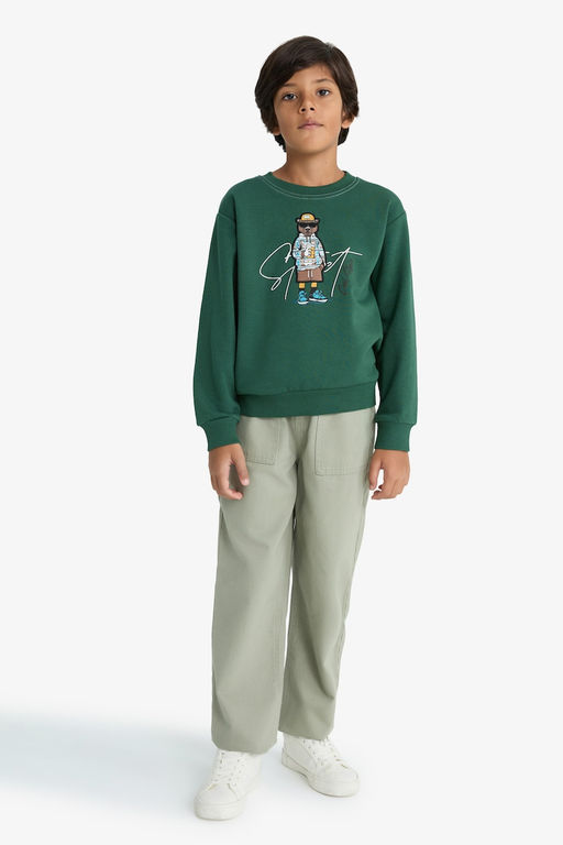 %100 Pamuk Loose Fit Standart Pa_a Gabardin Pantolon Erkek _ocuk - Defacto фото 2