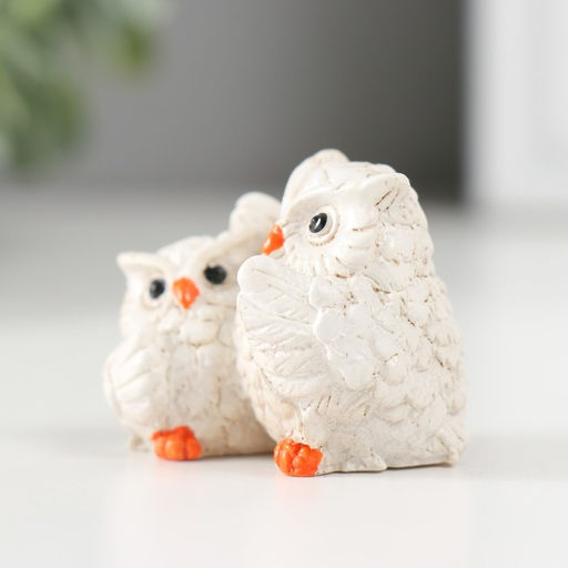 Цена за 2 шт. Фигурка полистоун «Сова и совёнок», 2.7×4.3×3.8 см, МИКС