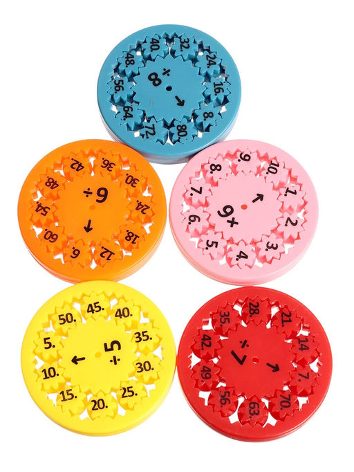 Развивающий набор «Математические спиннеры. Дели и умножай!», 5 спиннеров, 5+