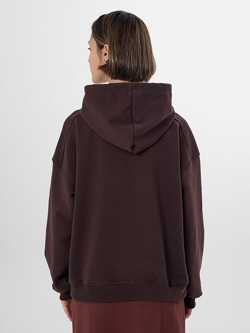 Худи женское коричневое с печатью - Mark formelle фото 2