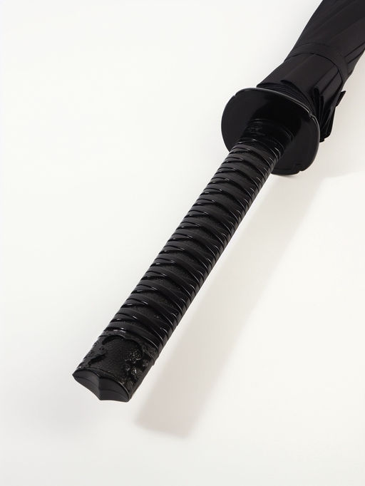 Зонт - трость полуавтоматический «Катана», эпонж, 16 спиц, R=51/60 см, d=102 см, чёрный