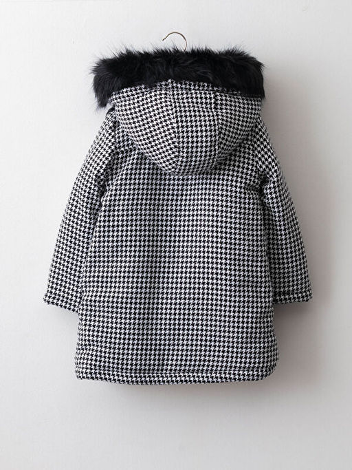 Kap??onlu Kazaya?? Desenli Kal?n K?z ?ocuk Ka?e Kaban - Waikiki фото 2