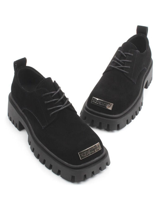 03-23120-6 BLACK Полуботинки демисезонные женские (натуральная замша)