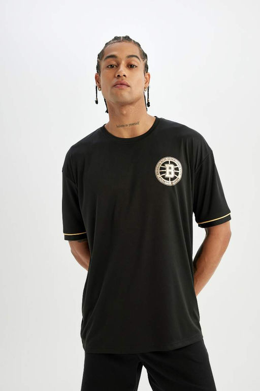 DeFactoFit Футболка свободного кроя NBA Brooklyn Nets с круглым вырезом из плотной ткани с короткими рукавами  фото 4