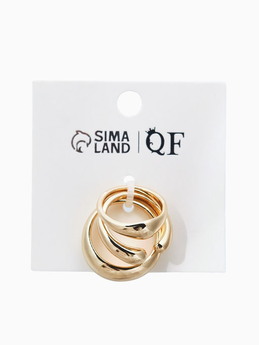 Набор колец 3 шт "Новый стиль" минимализ линий, размер МИКС, цвет золото