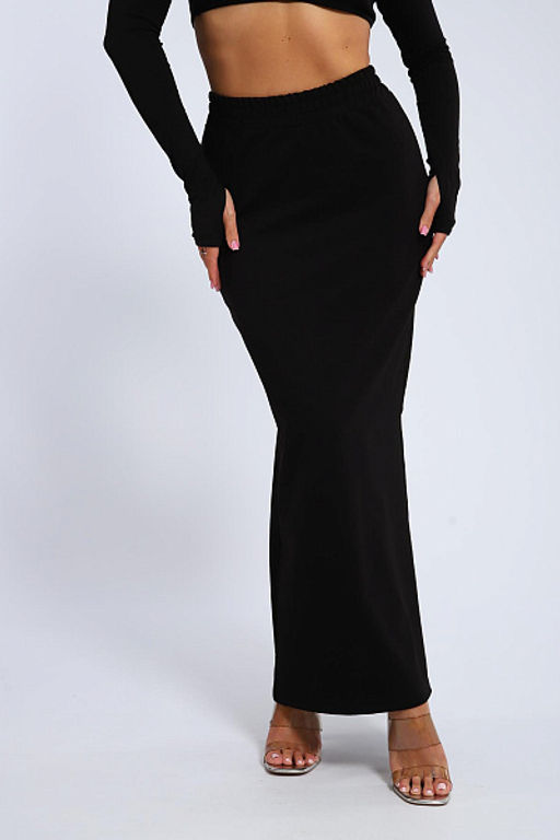 Юбка, футер (01056, черный макси) - Плиона фото 19