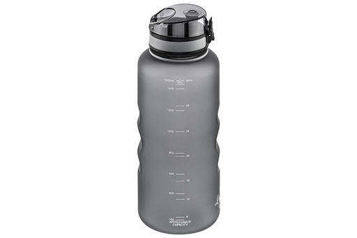 Бутылка для воды 1,5 л 10*10*28,5 см "Style Matte" с углублениями д/пальцев серая