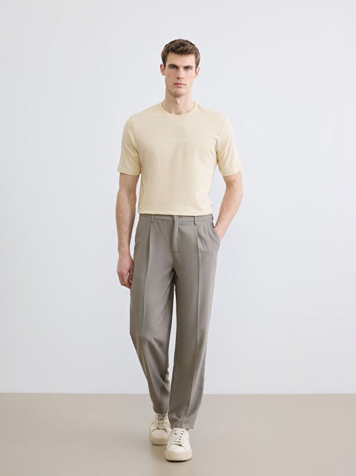 Bisiklet Yaka Yaz? Bask?l? Penye Erkek Ti??rt