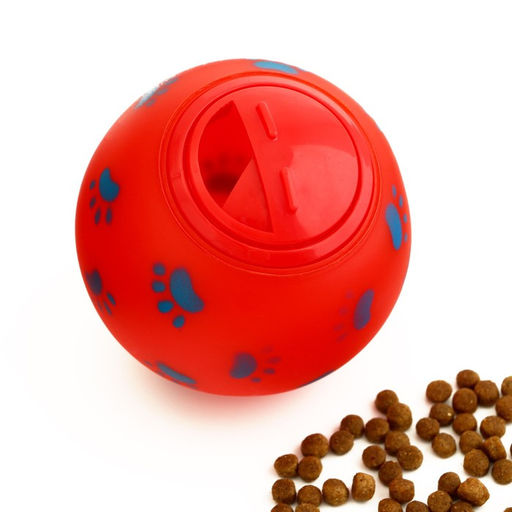 Игрушка-шар под лакомства Лапки, 8 см, красная - Пижон фото 2