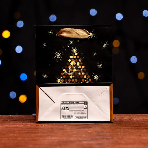 Цена за 12 шт. Пакет ламинированный Золотой Merry Christmas 11,5 х 14,5 х 6 см - Simaland фото 2