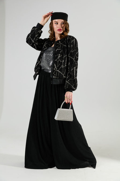 Топ NIKVA н418-4 чёрный+серебро фото 3