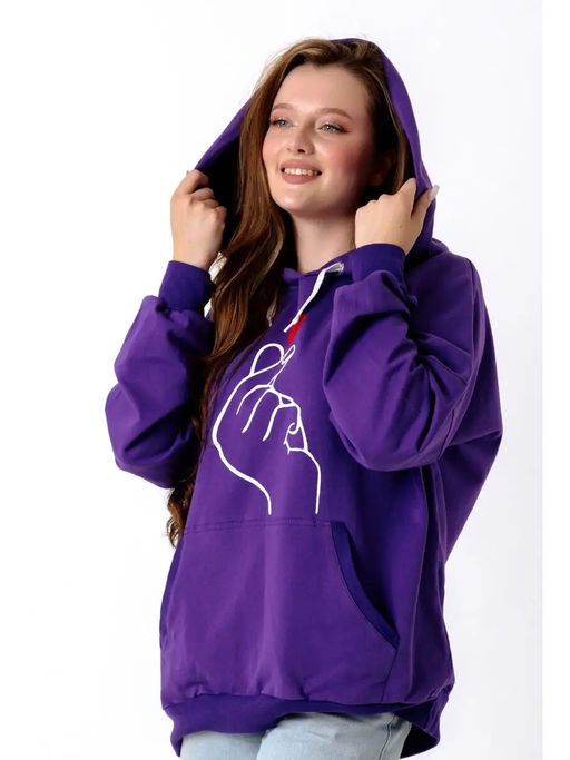 Толстовка худи с модным корейским жестом Я тебя люблю Арт. 1025