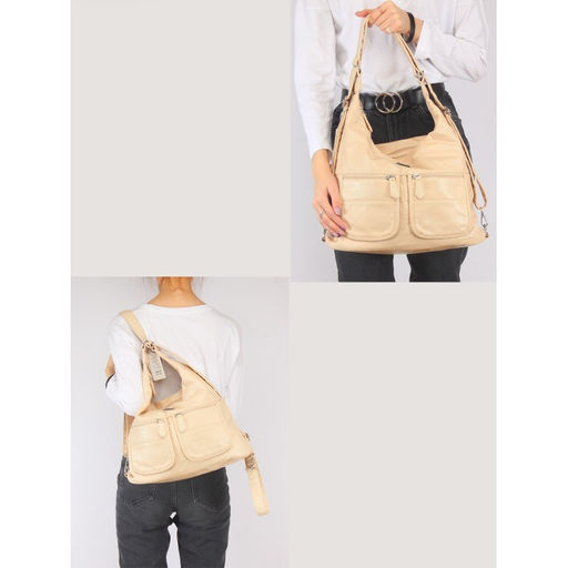 Сумка женская искусственная кожа Guecca-8615 (рюкзак-change), 2отд, бежевый SALE 243867 - Adelia фото 5