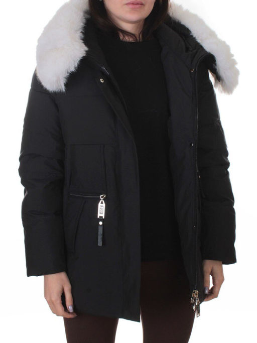 M-M02 BLACK Куртка зимняя женская (200 гр. холлофайбер)