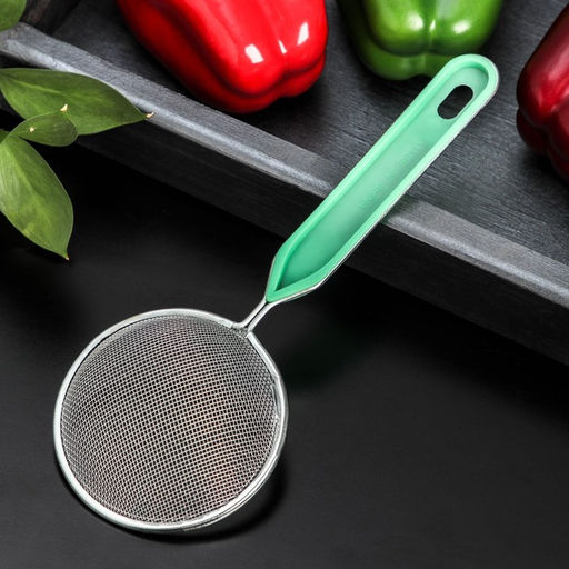 Сито с ручкой Доляна Хозяюшка, d=8,5 см, цвет зелёный  фото 4