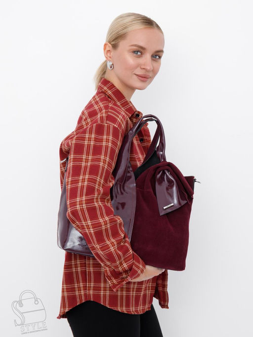 Сумка женская кожаная 98184-3MSS wine red Velina Fabbiano-Safenta в Новосибирске