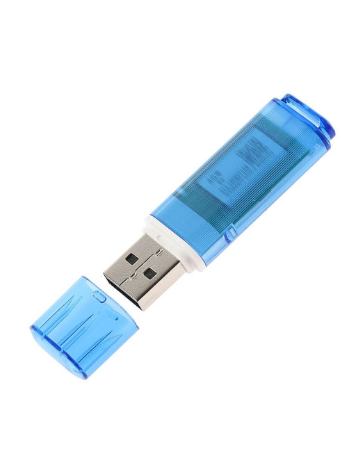Флешка Smartbuy Glossy, 4 ГБ, USB 2.0, чтение до 25 Мб/с, запись до 15 Мб/с, синяя