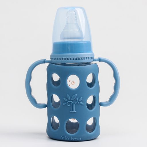 Бутылочка в силиконовом чехле, стекло, классическое горло, +3мес., 120мл., цвет МИКС для мальчика - Simaland фото 3