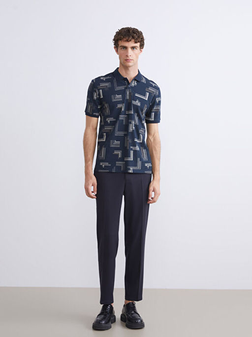 Polo Yaka Desenli Pike Erkek Ti??rt