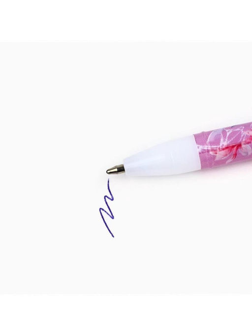 Цена за 10 шт. Ручка шариковая, пластик с колпачком С 8 Марта!, синяя паста, шариковая 0.5 мм