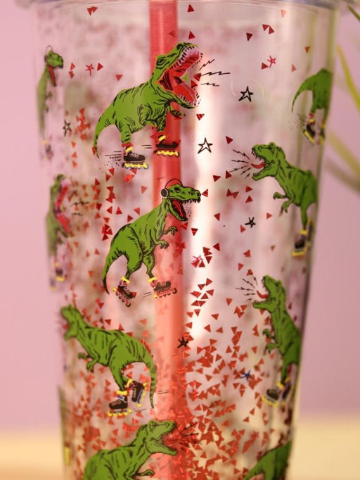 Тамблер iLikeGift "Dinosaurs attack", green (380 мл)