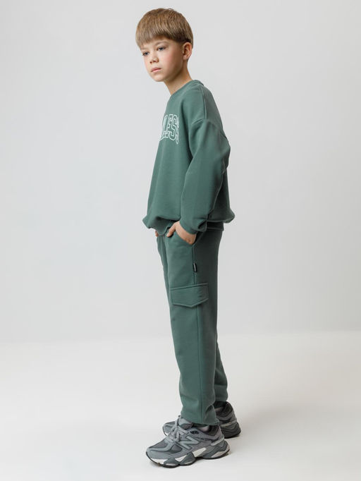 КР 302843/темно-зеленый 5611 к608 джемпер (свитшот) для мал