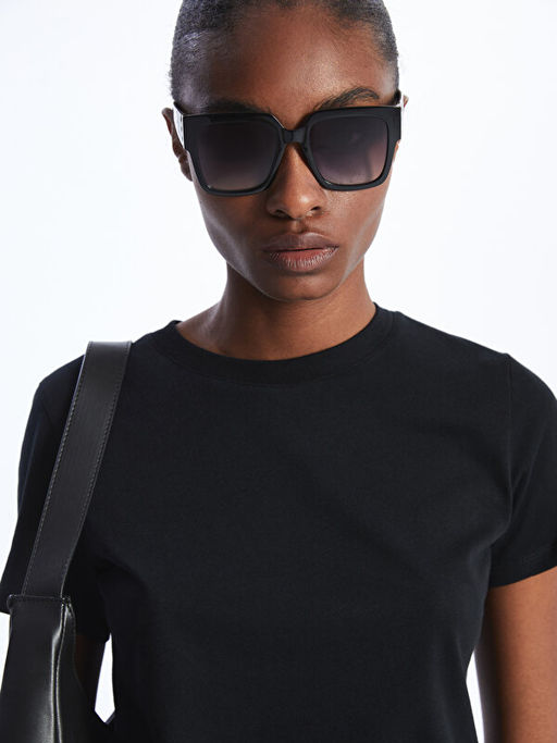 Bisiklet Yaka D?z K?sa Kollu Kad?n Ti??rt - Waikiki фото 3