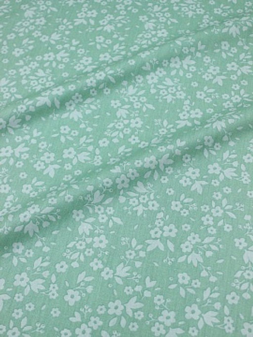 Сатин Фотини цв.мятно-зеленая дымка, ш.1.60м, хлопок-100%, 110гр/м.кв