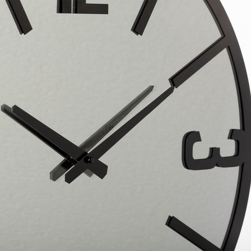 Часы настенные, интерьерные, бесшумные, d-50 см, зеркало, черные