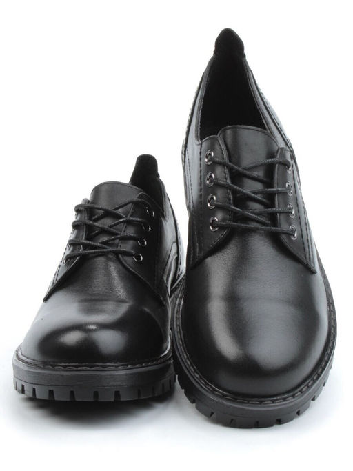 03-DYL75-1 BLACK Полуботинки женские (натуральная кожа)