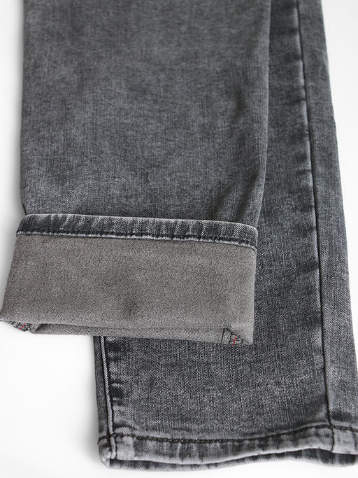 Джинсы теплые серые зима флис - Almond фото 3